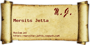 Mersits Jetta névjegykártya